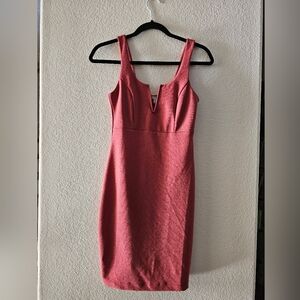 Haute Monde Coral Bodycon Mini Dress